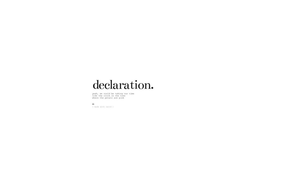 Carrd profile picture for @declarations
